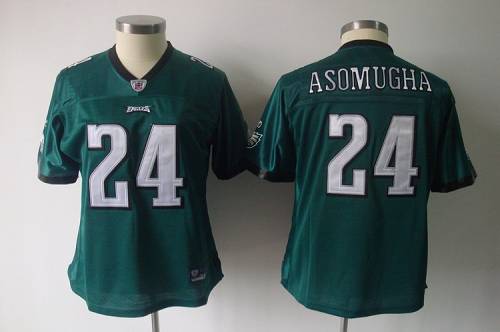 Eagles #24 Nnamdi Asomugha Green Women's Team Color Stitched NFL Jersey